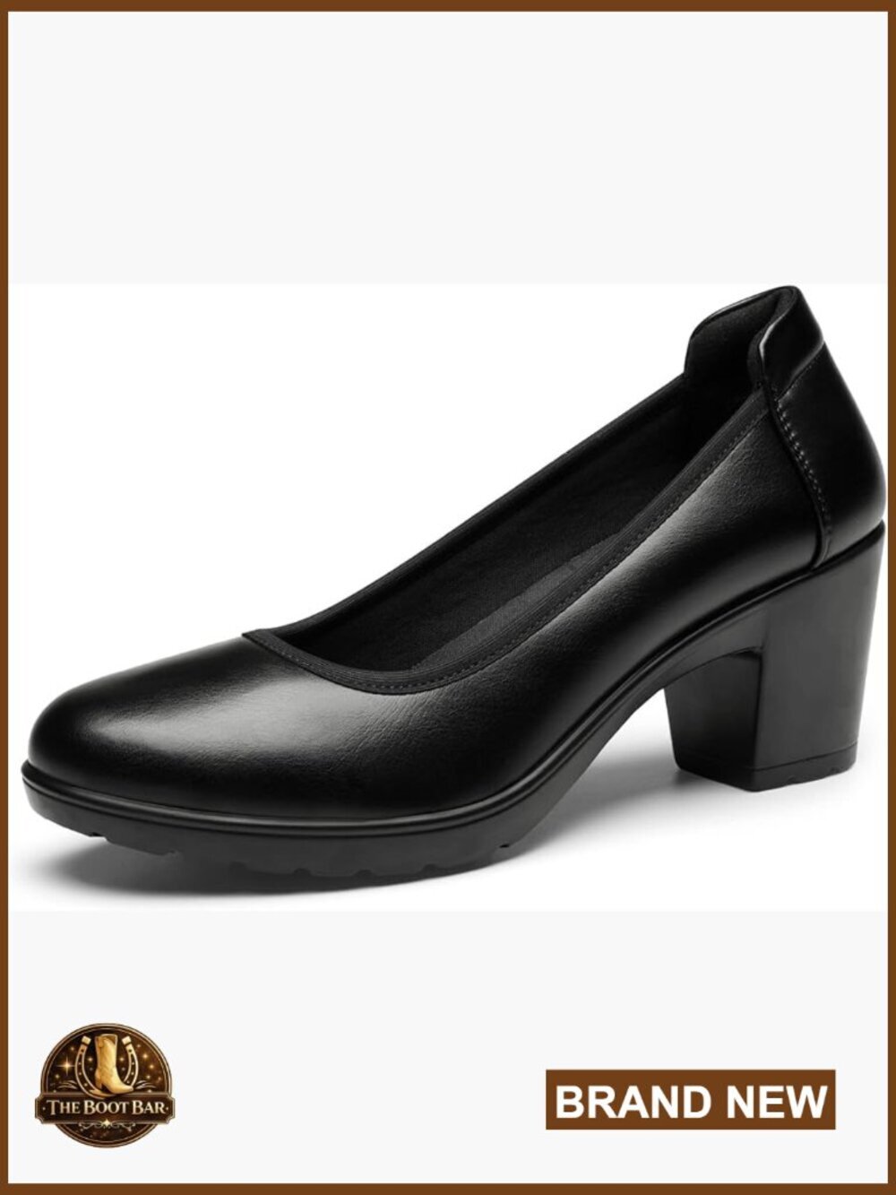 Chunky Heel Pumps - Work Shoes, Round Toe, Block Heel, Dress Shoes